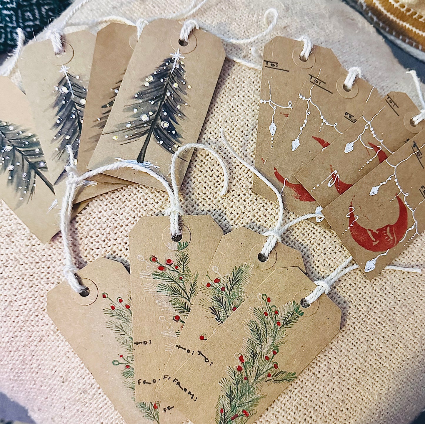 Hand Painted Holiday Gift Tags-set of 4