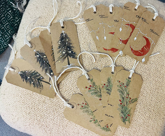 Hand Painted Holiday Gift Tags-set of 4