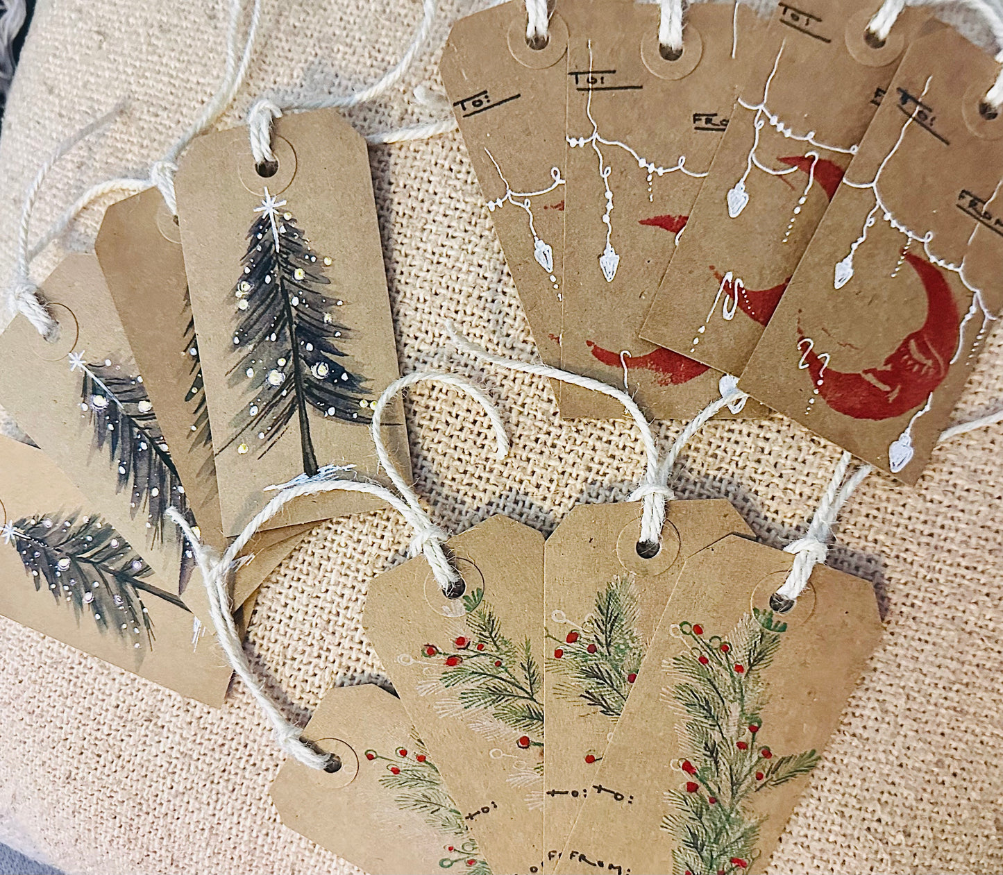 Hand Painted Holiday Gift Tags-set of 4